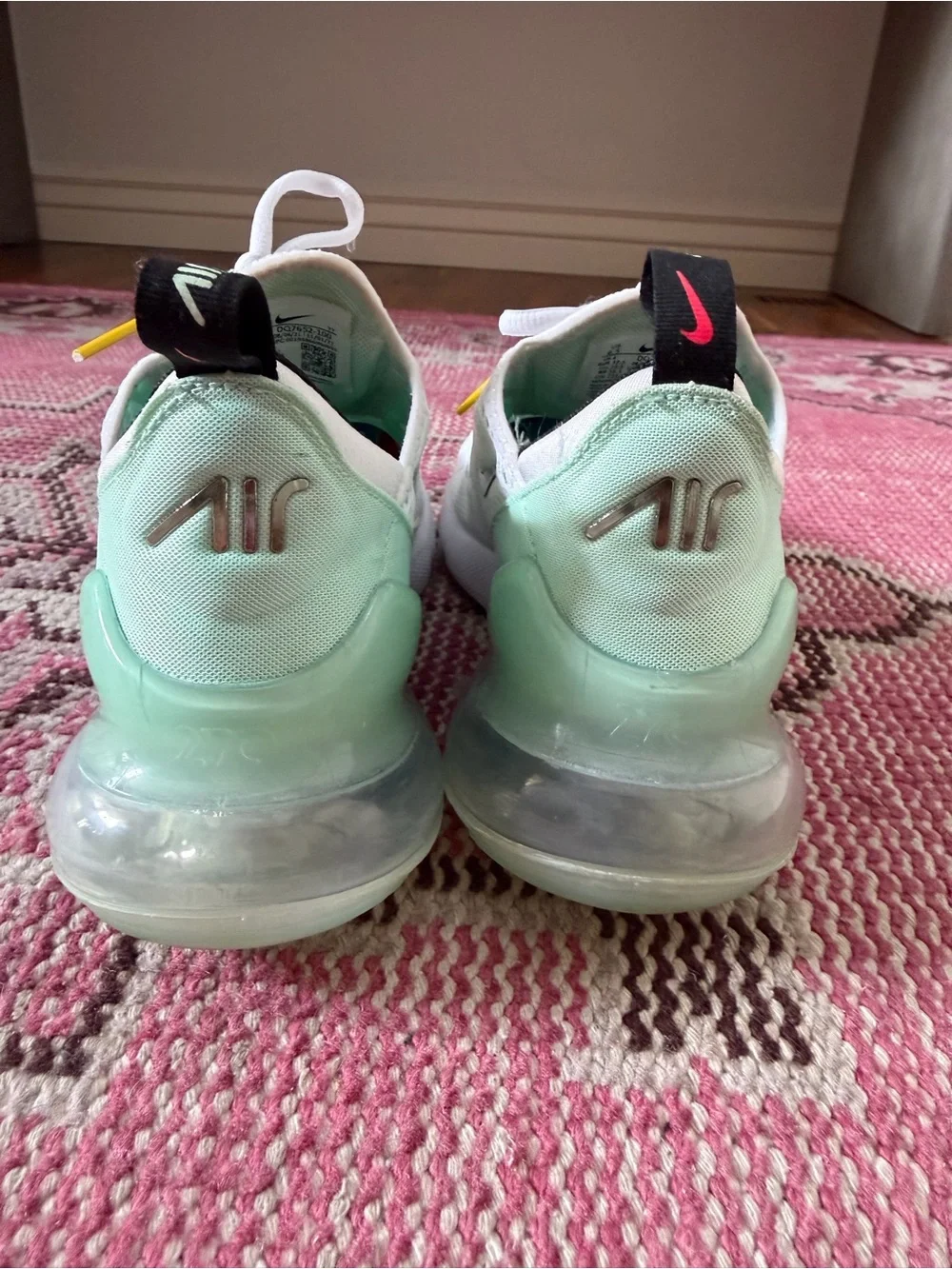 Nike Air Max 270 White & Mint Athletic Sneakers